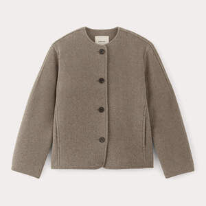 Everlane Women's Cocoon Coat in Wool in Heather Taupe, Size Small